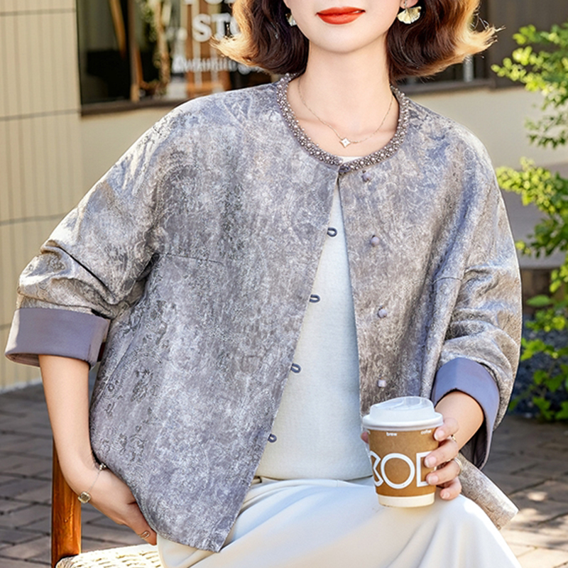 中老年女装秋外套妈妈装上衣2026新款中年妇女宽松洋气开衫薄外套