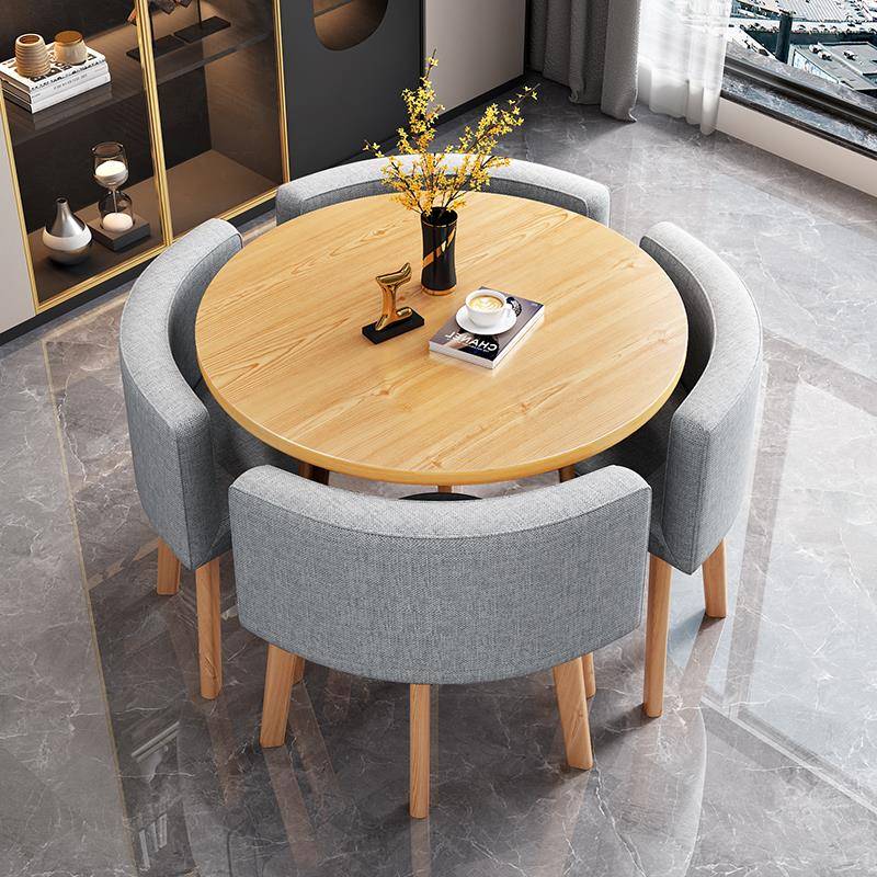 北欧洽谈桌椅组合接待店铺会客谈判桌椅小户型办公室商务休闲圆桌