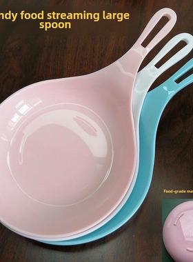 韩国Boki吃播同款大勺子白色网红餐具韩式手持碟有柄手拿接菜盘子