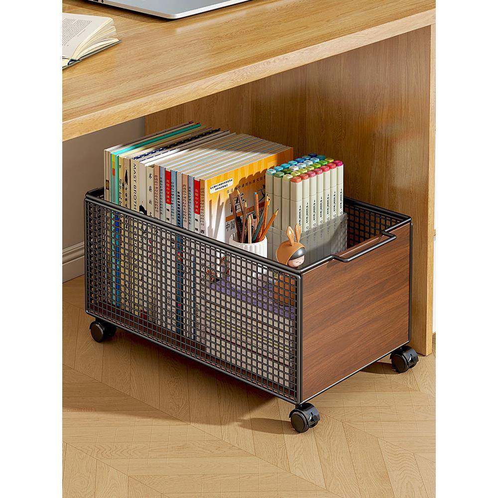书本收纳箱桌下书箱学生教室用带滑轮可移动收纳神器整理筐盒书架,收纳整理,书桌收纳置物架,淘宝优惠券,粉丝福利购,淘宝优惠卷