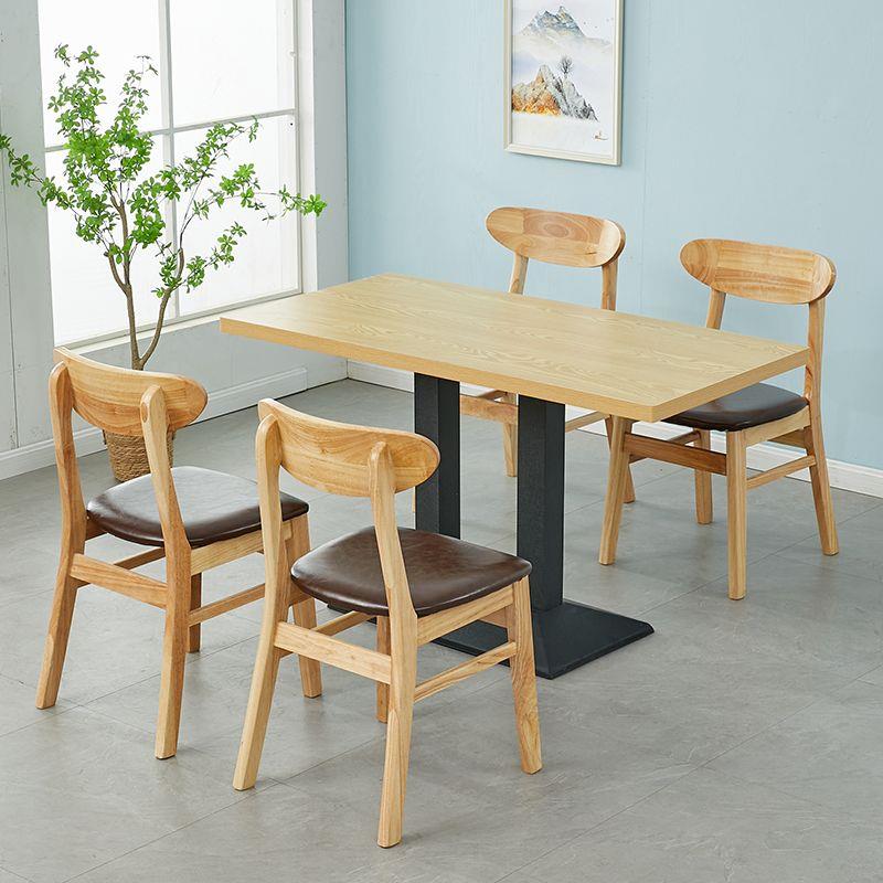 实木快餐桌椅商用饭店餐厅小吃店甜品汉堡麻辣烫早餐粉店餐饮桌椅