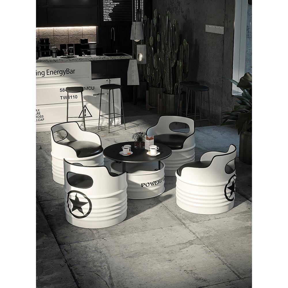 奶茶店桌椅组合咖啡厅酒吧网红商用清吧休息区家用工业风卡座沙发