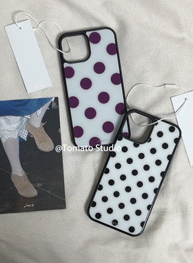 韩国ins古早紫色波点欧尼同款苹果17promax保护套iPhone17/16/15/14/13/12全包边11手机壳Xsmax黑新16e