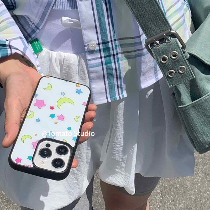 韩国ins小众糖果月亮星星欧尼同款苹果17promax保护套iPhone17/16/15/14/13/12全包边11手机壳Xsmax黑新16e
