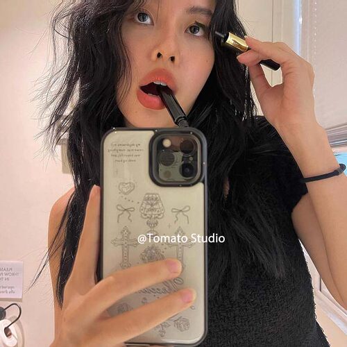 复古十字台灯花朵欧尼同款手机壳