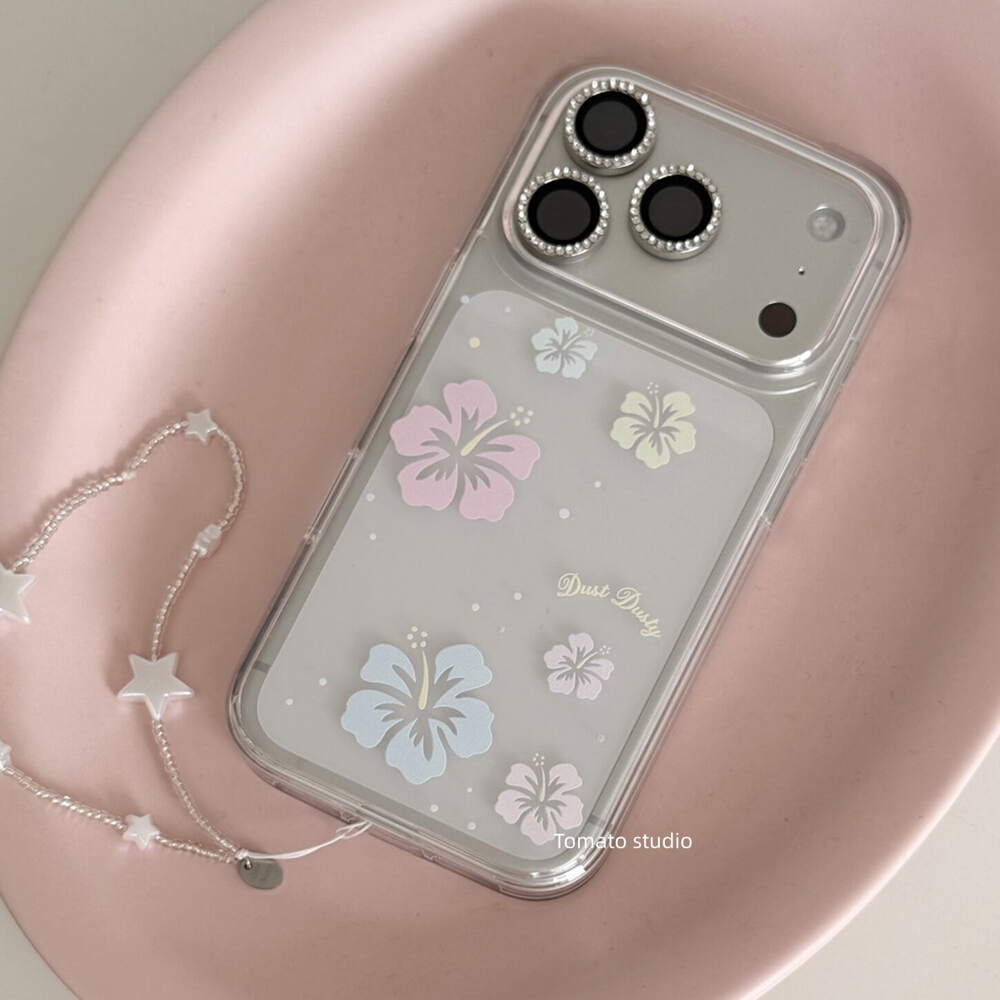 韩国ins新款小众个性甜美木槿花适用苹果17promax保护套iPhone16/15/14/13/12全包边11手机壳新16e透明软壳