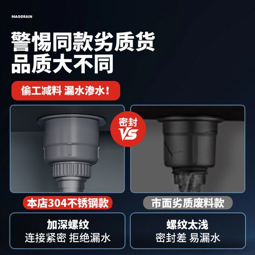 厨房水槽下水器套装不锈钢洗菜盆洗碗池下水N管配件提笼通用排水