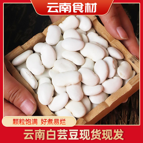 滇鲜生云南本地正宗白芸豆五谷杂粮原色原香农家自产干货白芸豆