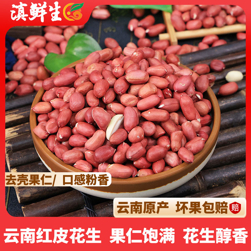 滇鲜生红皮花生米无壳云南本地农家花生本味清香颗粒均匀饱满