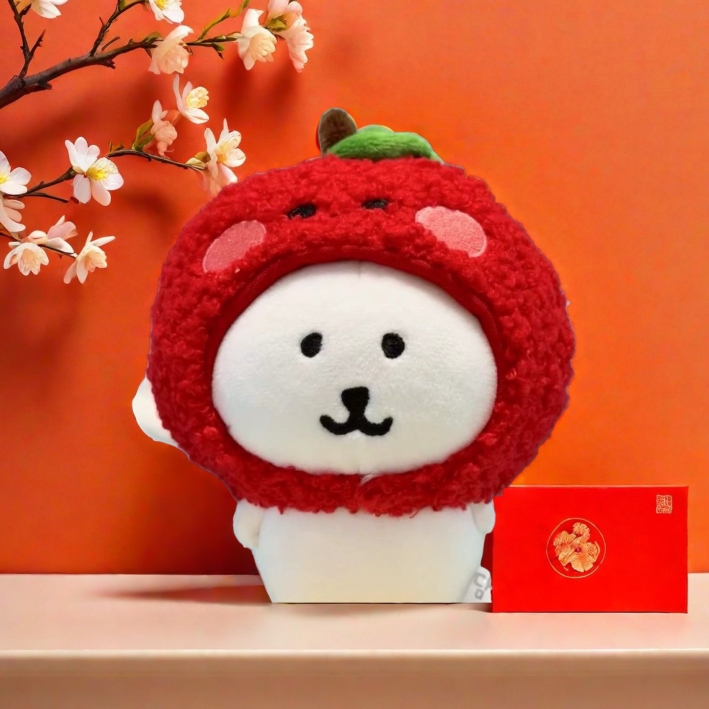 泰迪毛红苹果毛绒自嘲10cm套装