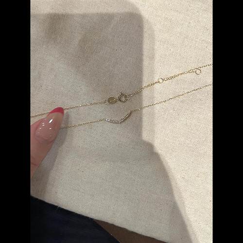 S925纯银金色极细微笑点钻项链女
