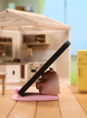 新款可爱猪囡囡粉色卡通手机支架桌面办公室摆件平板懒人支撑架