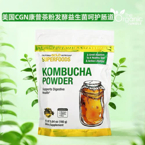 美国CGN康普茶粉姜柠檬味发酵小叶红茶苹果醋高纤益生菌健康冲饮