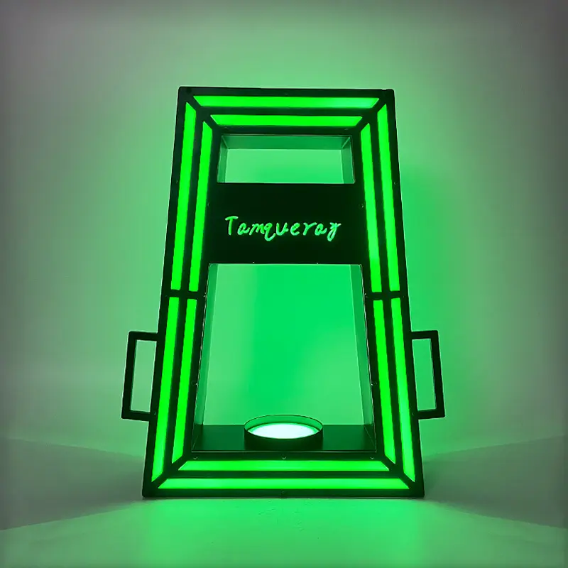 创意发光酒座高档洋酒酒托展示架酒吧铁艺黑桃a香槟出酒架道具