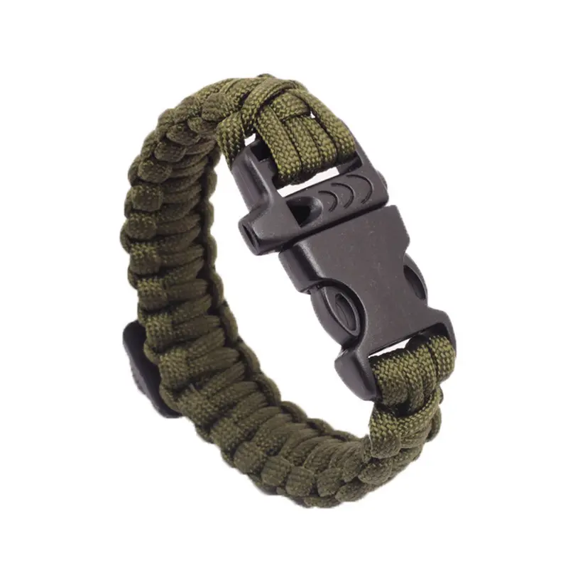 带针大口哨户外求生手链直销 规七芯编织伞绳手链