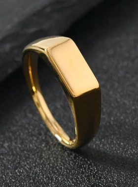 欧美不锈钢戒指 简约设计铸造光面几何戒指轻奢高级感手饰品