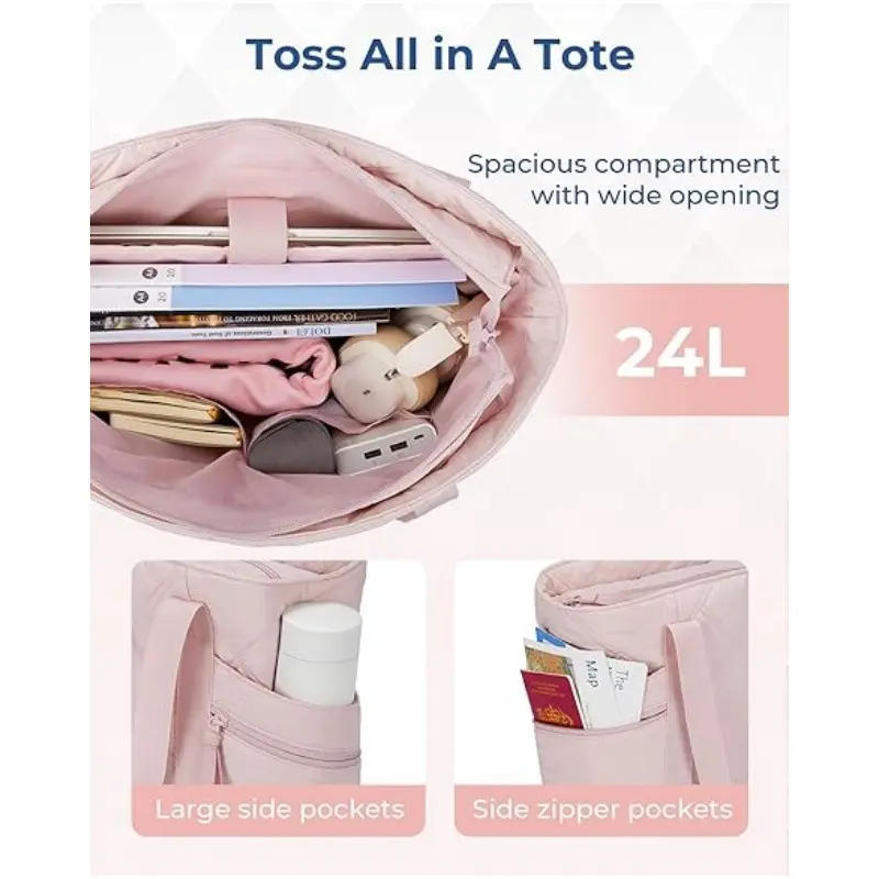 新款女士涧棉格子羽绒旅行工作大容量手提单肩包