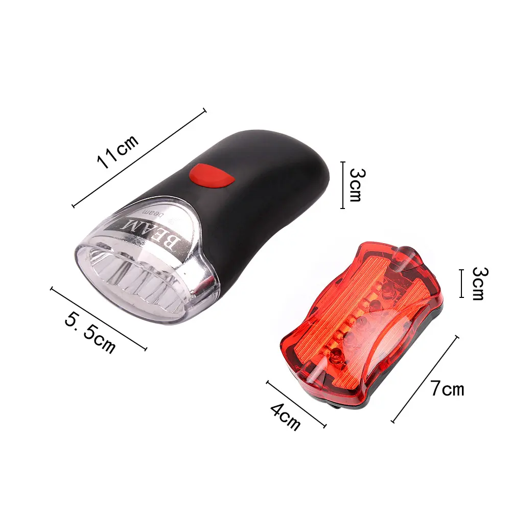 自行车灯套装电池供电4led户外骑行前后组合尾灯套装骑行装备