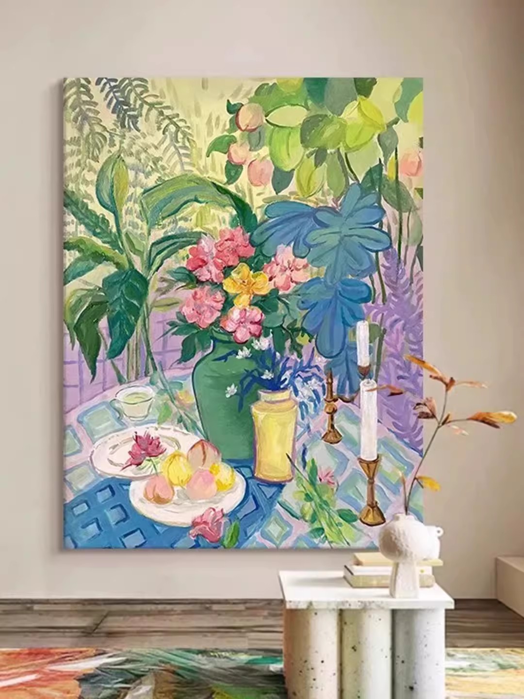 马蒂斯抽象植物花卉壁画客厅艺术装饰画现代餐厅画治愈小清新挂画