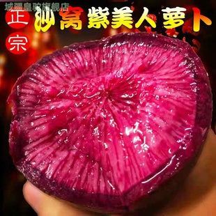 正宗天津沙窝紫美人凤梨水果萝卜新鲜现拔红心胭脂萝卜脆甜多汁9