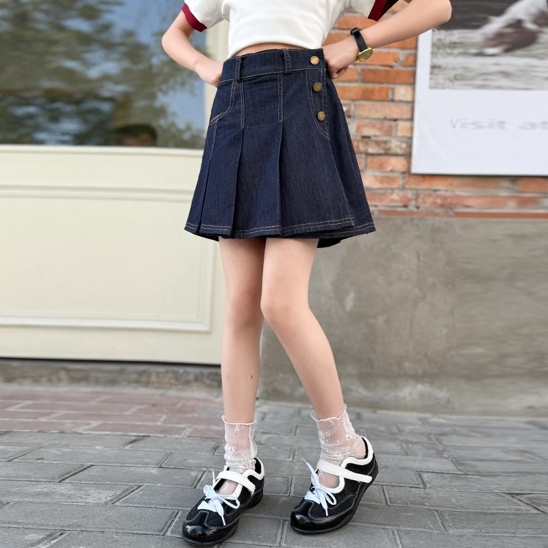 女童牛仔短裙外穿夏季薄款2025新款夏装儿童网红洋气半身儿童裙裤