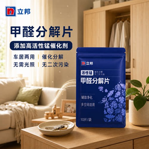 立邦甲醛分解片活性炭车居两用无二次污染辅助净化除甲醛锰片