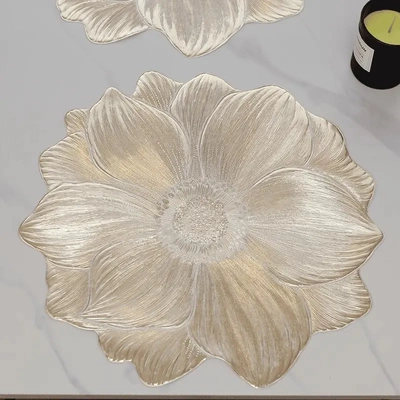 2025全新北创意装饰垫pv西餐桌软桌花瓶垫防烫杯餐厅圆形垫