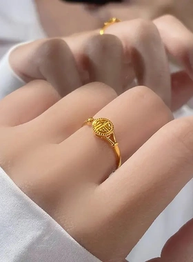 新中式福字戒指女小众民族风气质食指戒通勤新款时尚百搭手饰