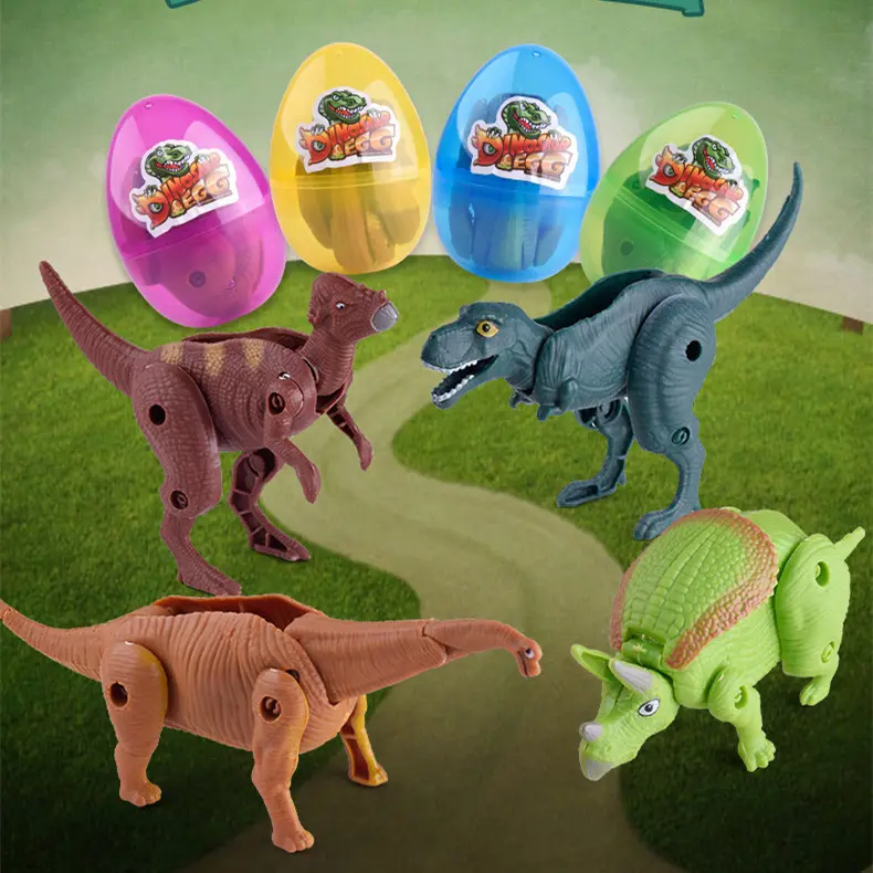 4款恐龙扭蛋玩具 仿真恐龙公仔模型关节可动 少儿变形玩具