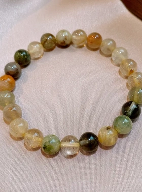 天然彩发晶串珠水晶手链时尚百搭轻奢风手串新款手饰饰品女高级感