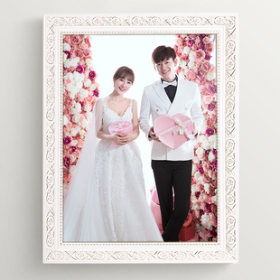 3036寸40寸48寸婚纱照洗照片加相 s24 实木相框结婚照挂墙欧式