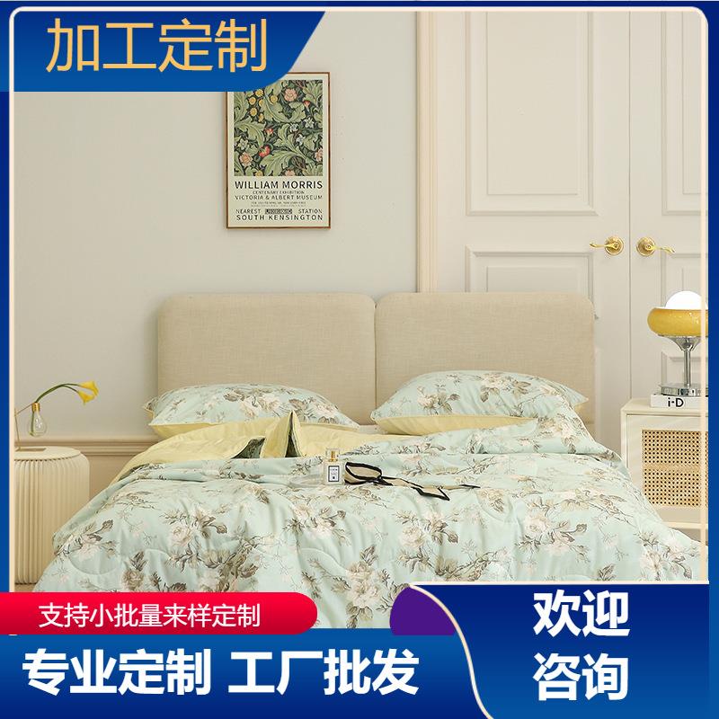 60S支纯棉贡缎长绒棉夏凉被可机洗春秋被工厂