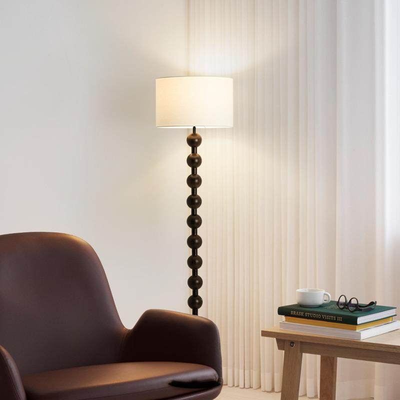 法式高级感复古客厅落地灯沙发旁立式实木中古轻奢北欧卧室床头灯