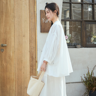 【照本堂】秋季新款白色衬衫女高级感轻奢新中式国风女装棉麻上衣