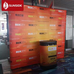 深圳供应轻便背景板拉网展架会议签到板合照墙可重复使用展示架