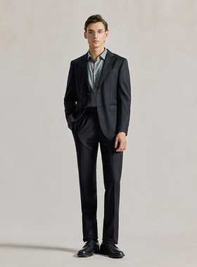 Bland Yeah【进口欧标】黑色100%羊毛西装裤子时尚通勤职场商务男