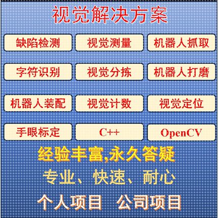 图像处理/3D视觉/软件开发/C++/Matlab/Python/Opencv