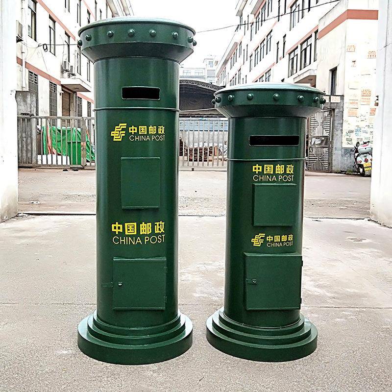 复古怀旧英伦立式邮筒摆件模具铁艺邮政信报箱模型家居装饰品