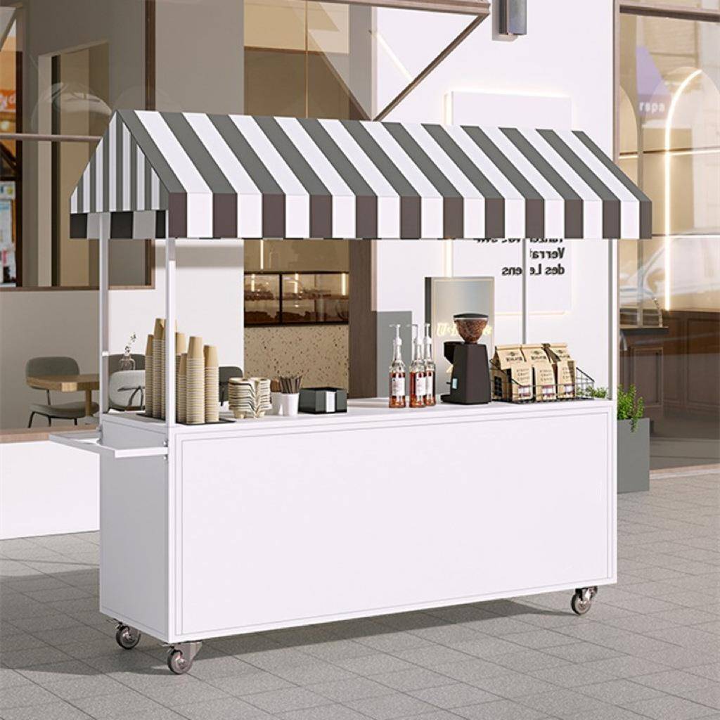 网红夜市摆摊小推车商场超市促销台售货车移动小吃餐车集市摊位车