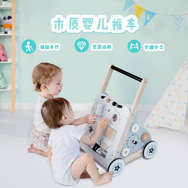 婴儿学步车小推车宝宝学步灰色多功能学步车学步小推车