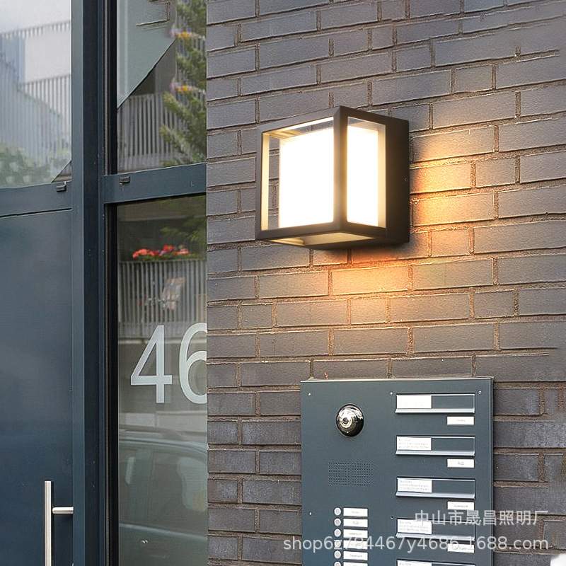led户外壁灯防水别墅庭院外墙灯现代阳台过道走廊门柱灯可调光