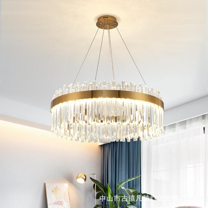轻奢水晶吊灯客厅现代简约大气调光灯具餐厅2019年新款网红灯饰