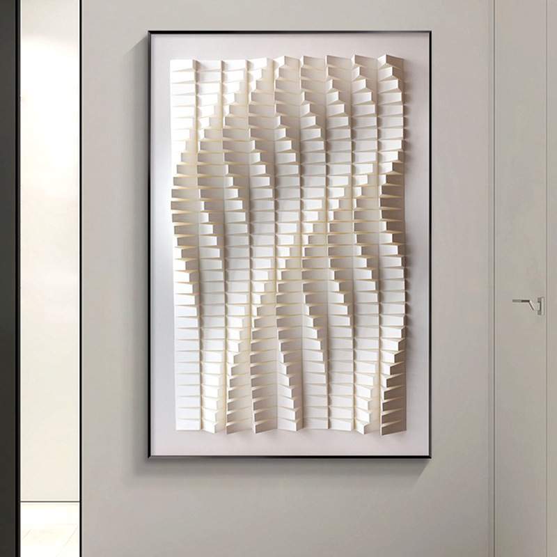 高级感极简壁画客厅挂画2022抽象轻奢立体装置画玄关装饰画样板间图片