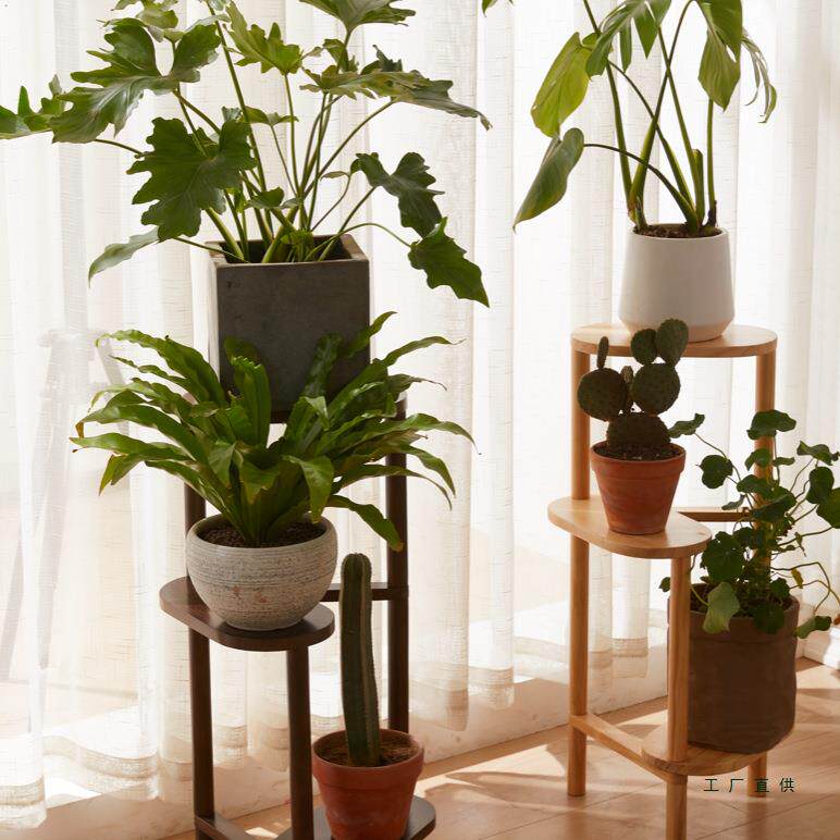 实木花盆架盆栽落地置物架室内客厅绿植角落多层花架子阳台花架