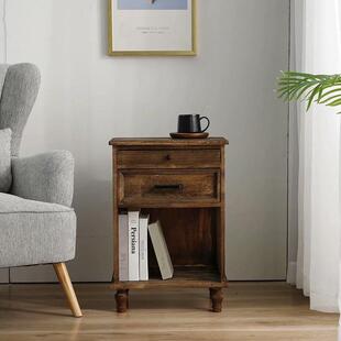 简易美式床头柜实木简约边柜卧室收纳柜子储物柜多功能经济型