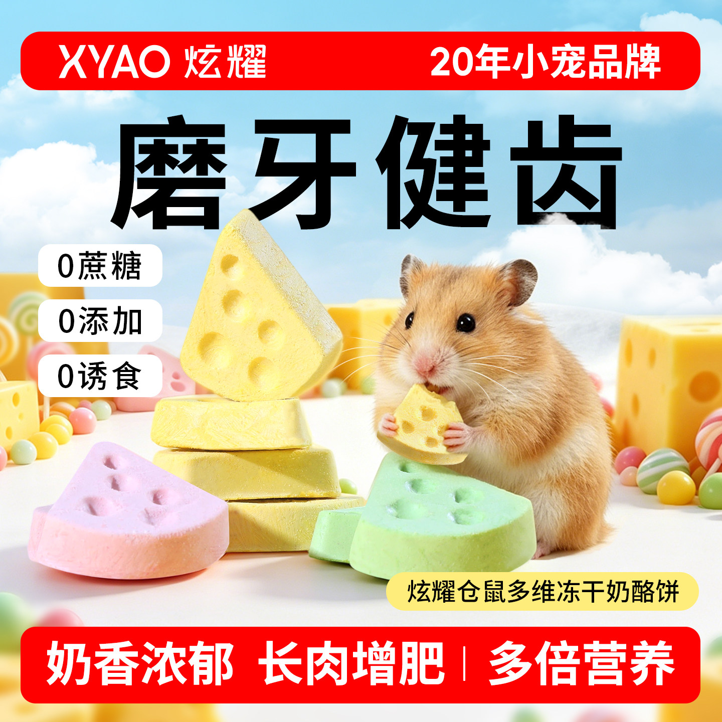 炫耀仓鼠零食冻干奶酪磨牙棒补钙花枝鼠粮食用品营养钙片饼干大全