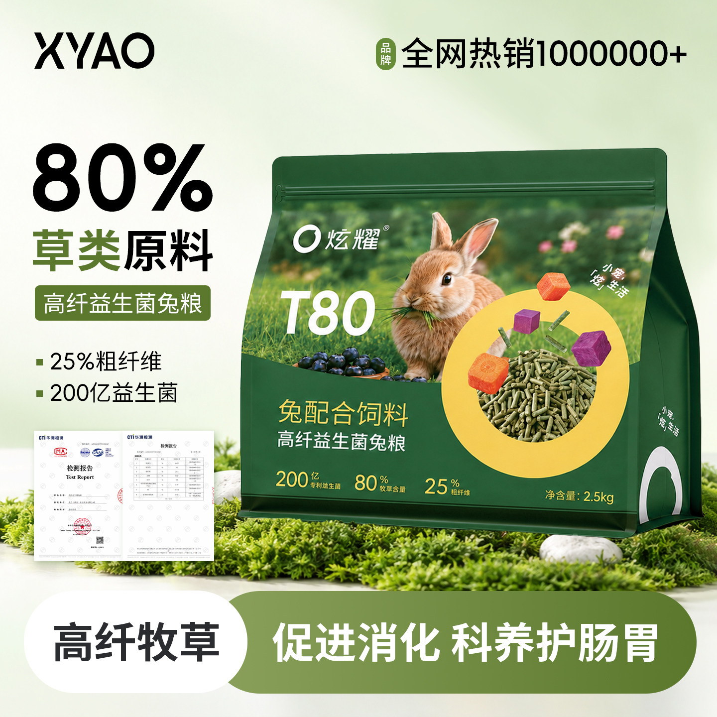 益生菌兔粮饲料幼兔侏儒兔图片