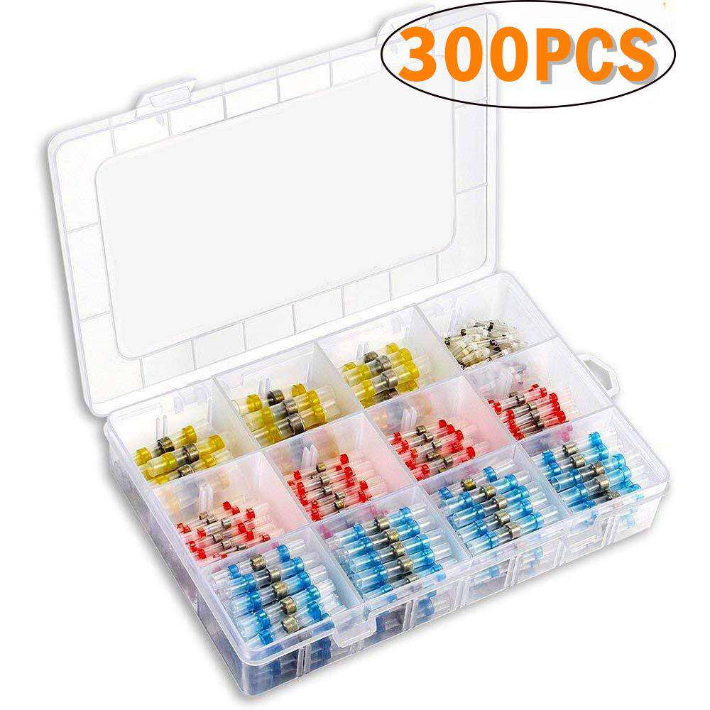 300pcs盒装热缩防水绝缘焊锡管焊锡环中接管组合套装
