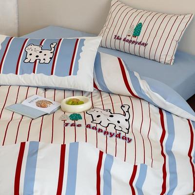 秋冬可爱卡通加厚全棉磨毛四件套儿童款数码印花纯棉被套床上用品