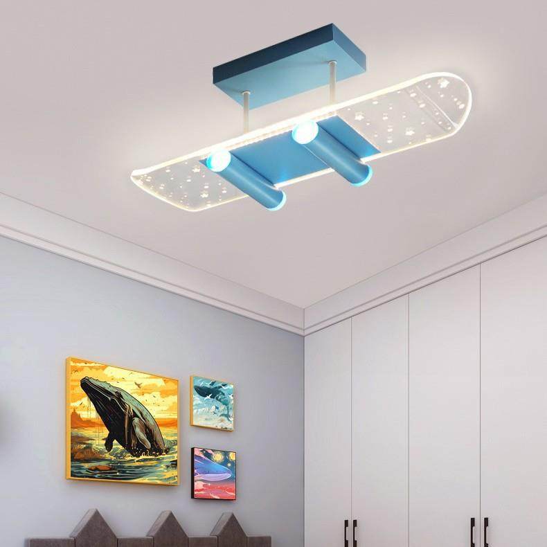 新款创意滑板车RGB七彩变光儿童房灯网红星星男孩女孩房间灯